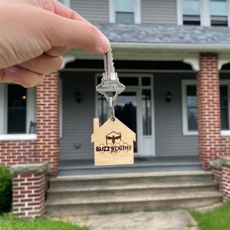 personalized house shaped key chains